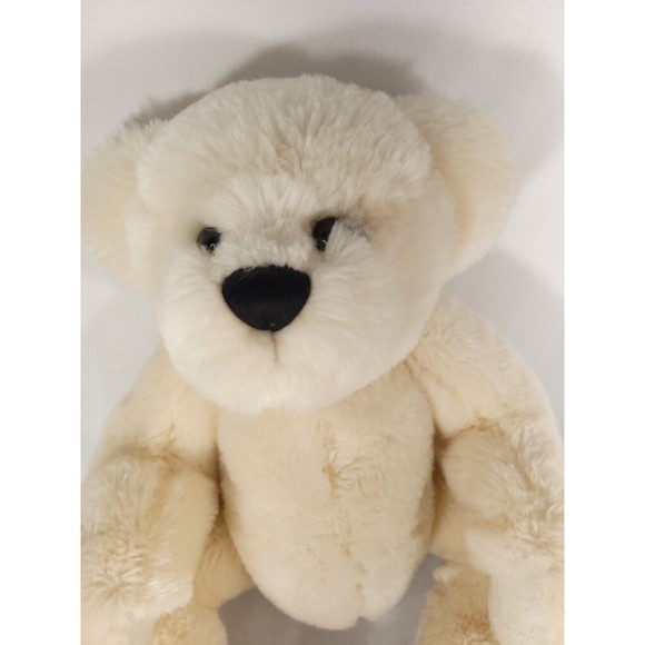 Cottage Collectibles Sue Coe Bear White Plush 18" Vintage 1999 Curved Paws GANZ - Picture 12 of 12